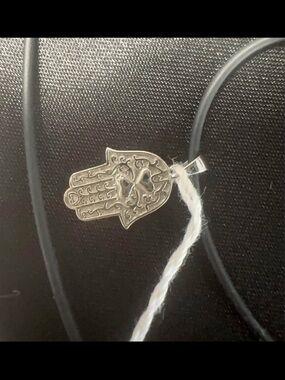 Hamsa Hand Pendant Necklace in Sterling Silver